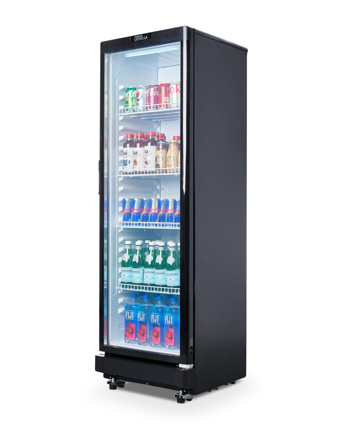 PremiumLevella Glass Door Display Refrigerator 8.5 cu ft Commercial Beverage Cooler Merchandiser