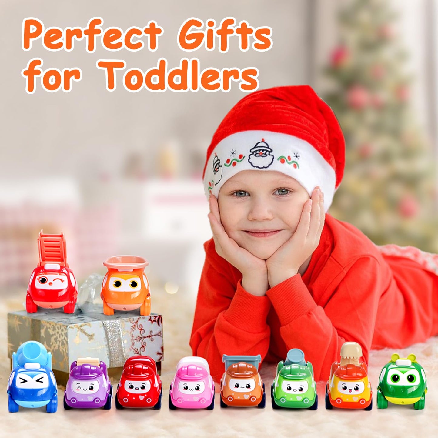 Lemofix Toy Cars for 1 Year Old: 10 Pack Cute Vehicle with Playmat for 1 2 Year Old Boy Birthday Gift - Baby Toys 12-18 Months