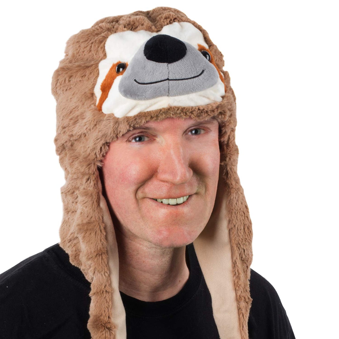 Tigerdoe Plush Sloth Hood Hat - Animal Hat, Sloth Accessory and Gift, Brown