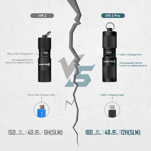 OLIGHT Baton 4 Rechargeable EDC Flashlight, 1300 Lumens Bundle with I1R 2 Pro EOS 180 LMS Keychain Light