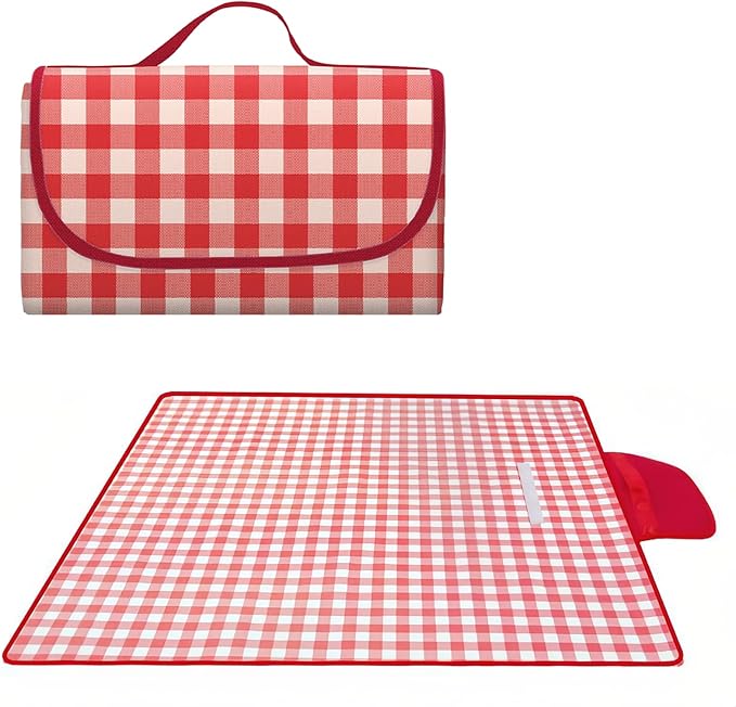 SHENIAFC 80" x 120" Sandproof Waterproof Picnic Blanket, Beach Mat for Outdoor Camping Hiking Park, Portable with Tote Ba...