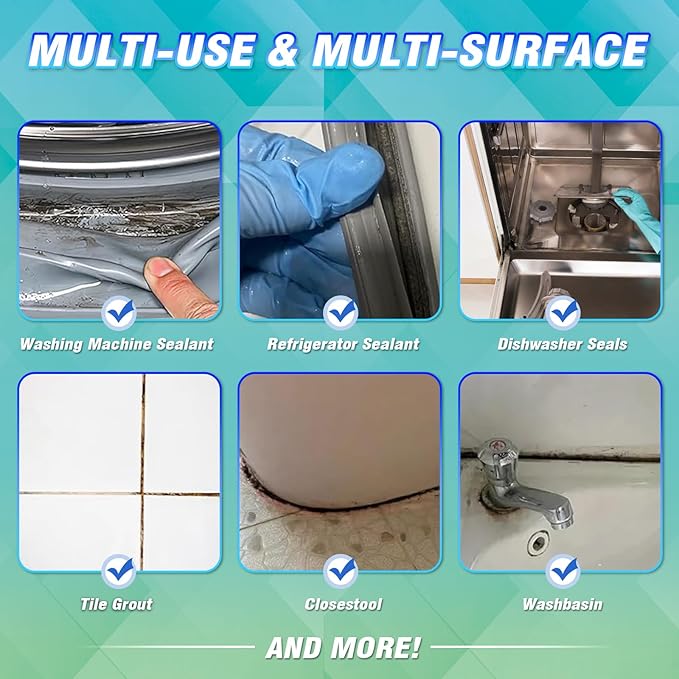 Mold Stain Cleaner Gel, All-Purpose Gel for Home Use on Washing Machine Gasket, Bathroom Grout, Sink, Shower, Caulk, and Front Loader Seal (1, 5.82 Fl oz)