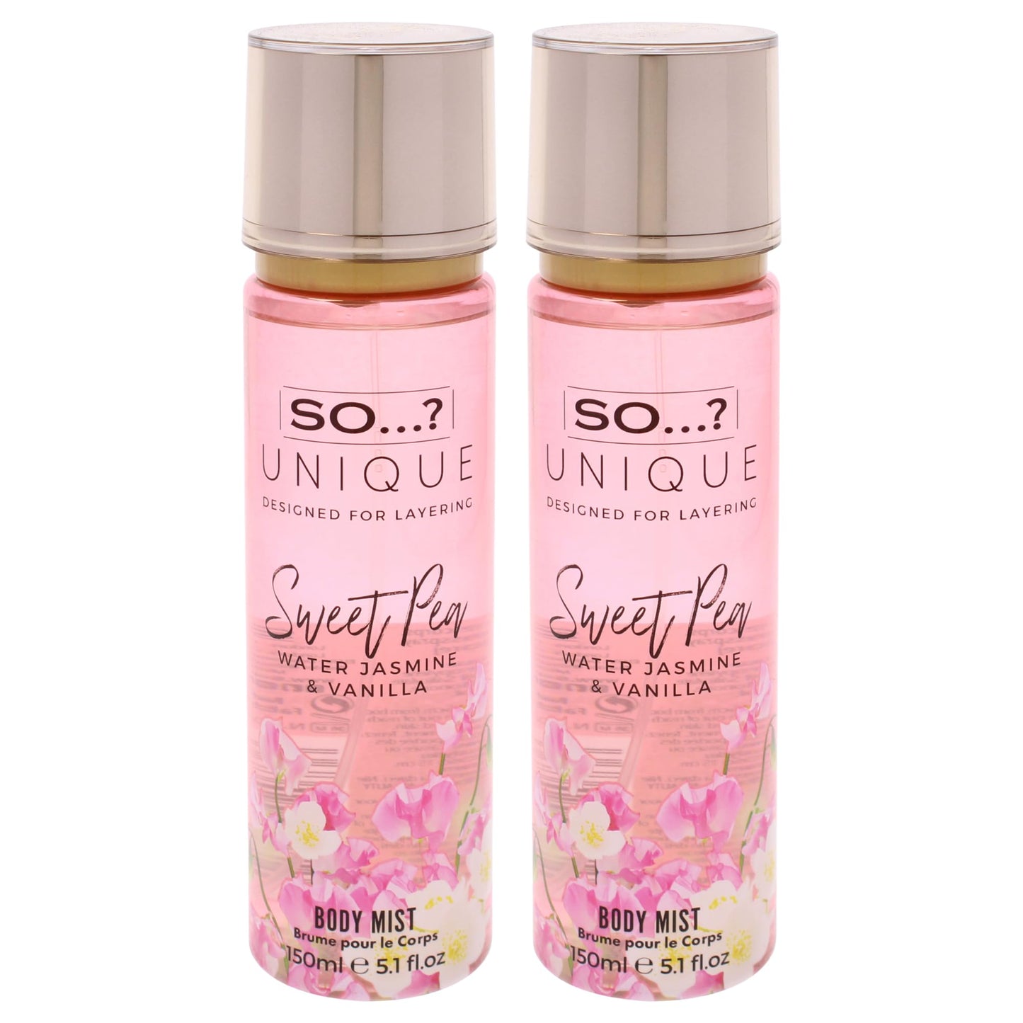So...? Unique Body Mist - Sweet Pea for Women - 5.1 oz Body Mist - Pack of 2