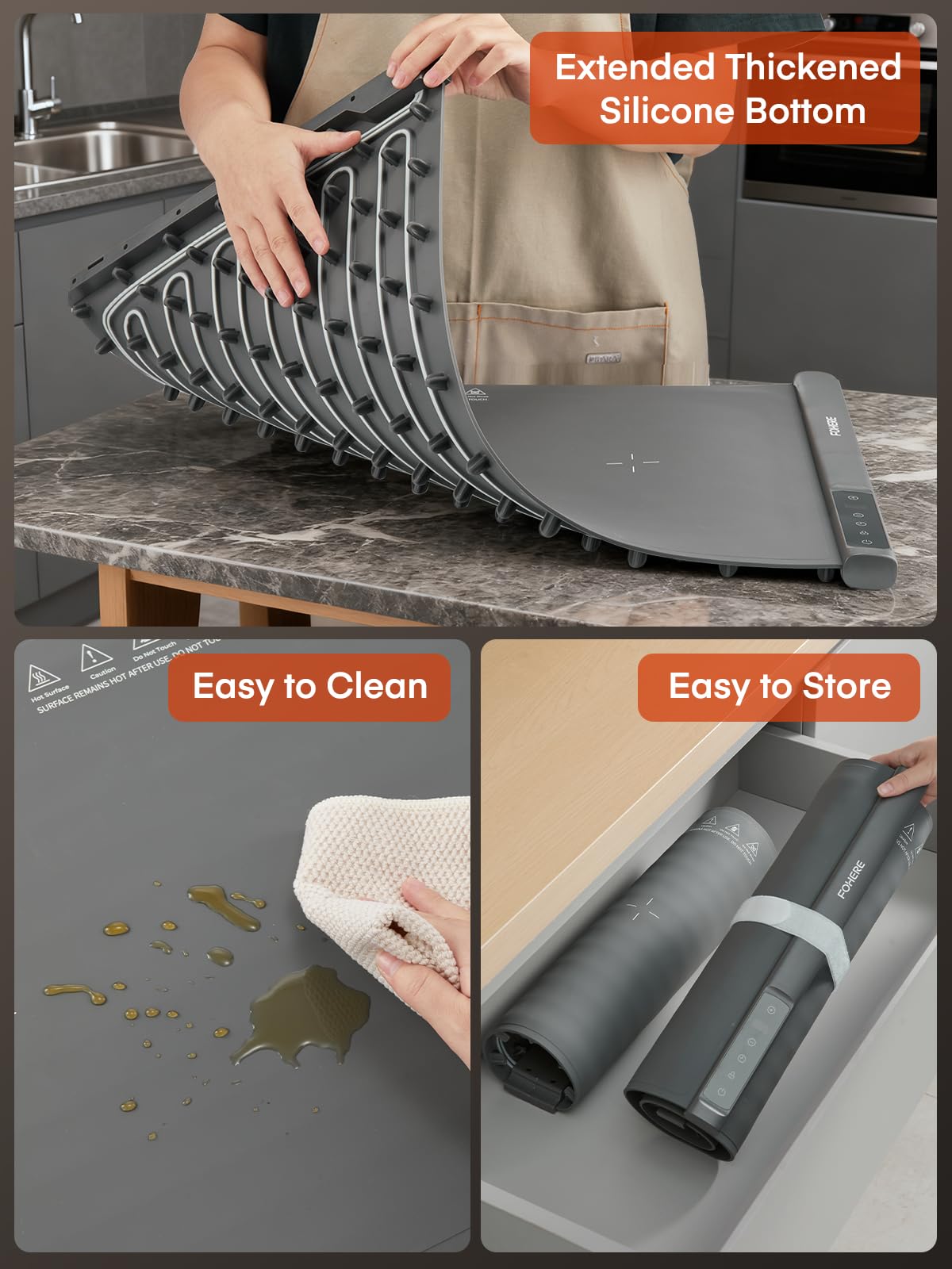 Warming Mat for Food Extra Large, 55"x16" 550W Splicing Food Warmer Trays for Buffets Party, Fast Full-Surface Heating Portable Mats for Food with 7 Level Adjustable Temperature 4 Hours Timer
