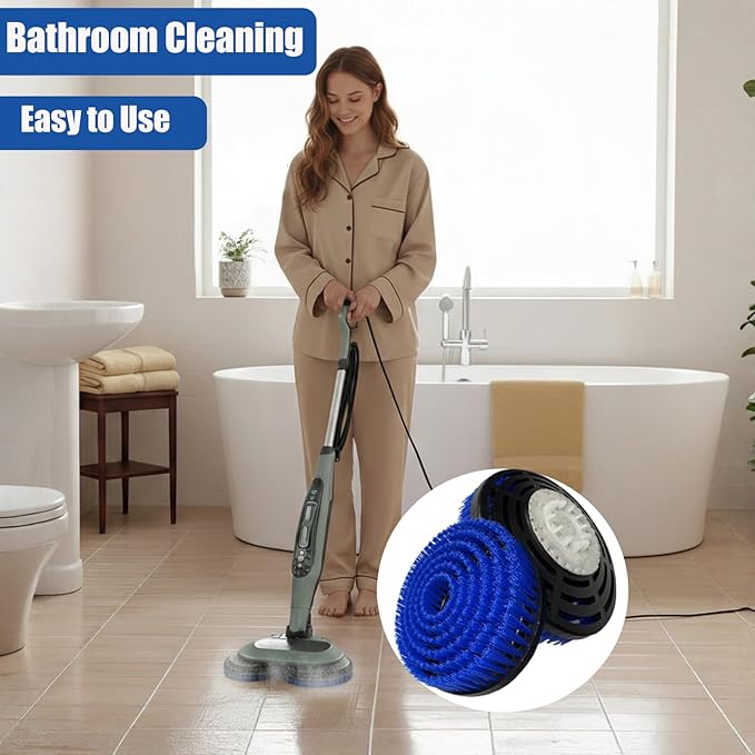 2 Pack Blue Shark Steam Mop Replacement Pads Brush Heads for S7000 S7001 S8201 S7201 S8001 Series, Upgraded Nylon Bristles, Deep Cleaning for Hardwood Tile Floors, Professional Polishing, Easy to Use