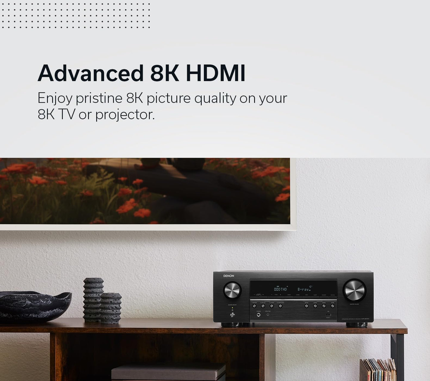 Denon AVR-S670H 5.2 Ch Home Theater Receiver, 8K UHD HDMI Receiver (75W x 5), Streaming via Built-in HEOS Bluetooth & Wi-Fi, Dolby TrueHD, Dolby Pro Logic II DTS HD Surround Sound System for TV