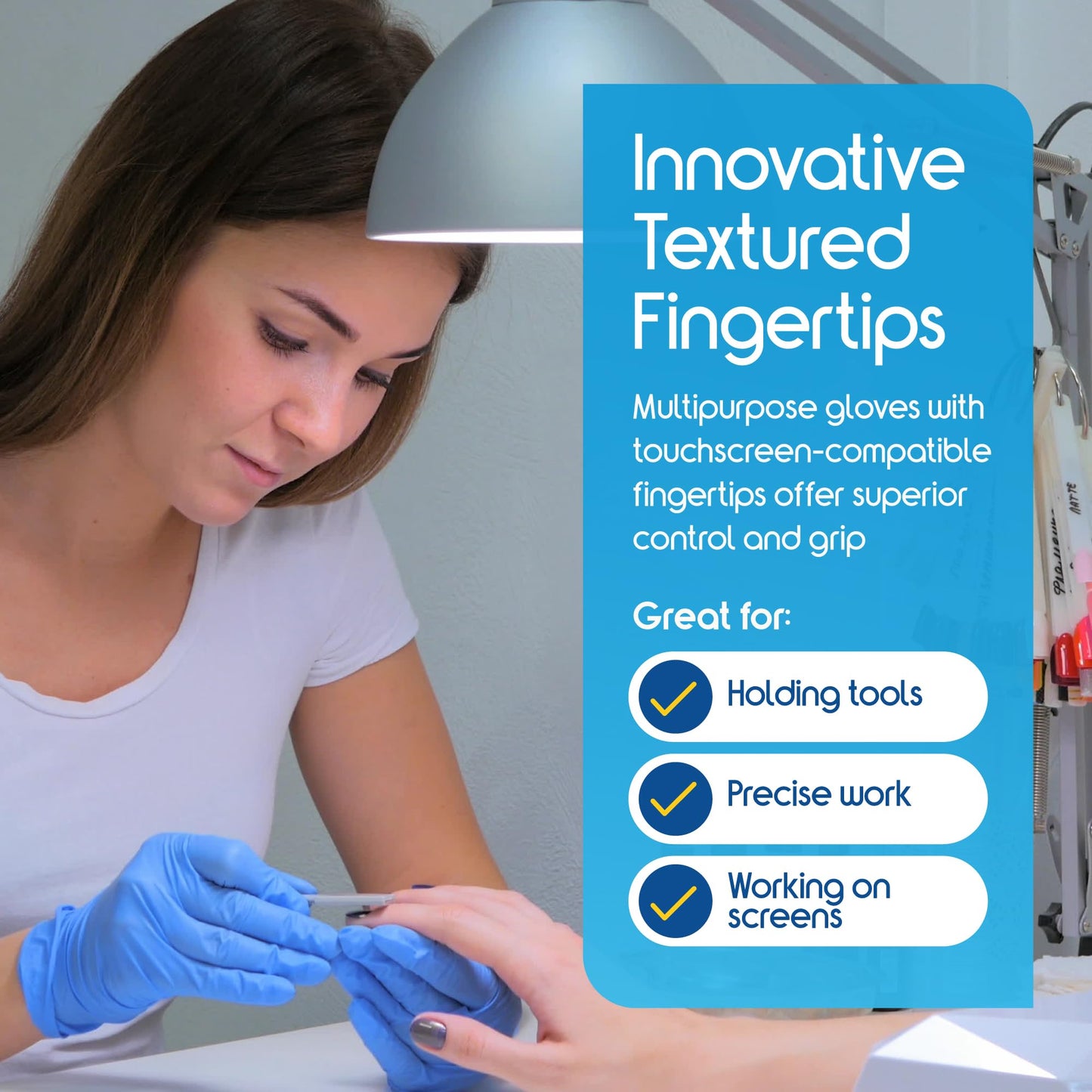 Inspire Nitrile Exam Gloves | The Original Quality Stretch Nitrile Light Blue | 4.5 Gloves Disposable Latex Free Medical EMT (Medium)