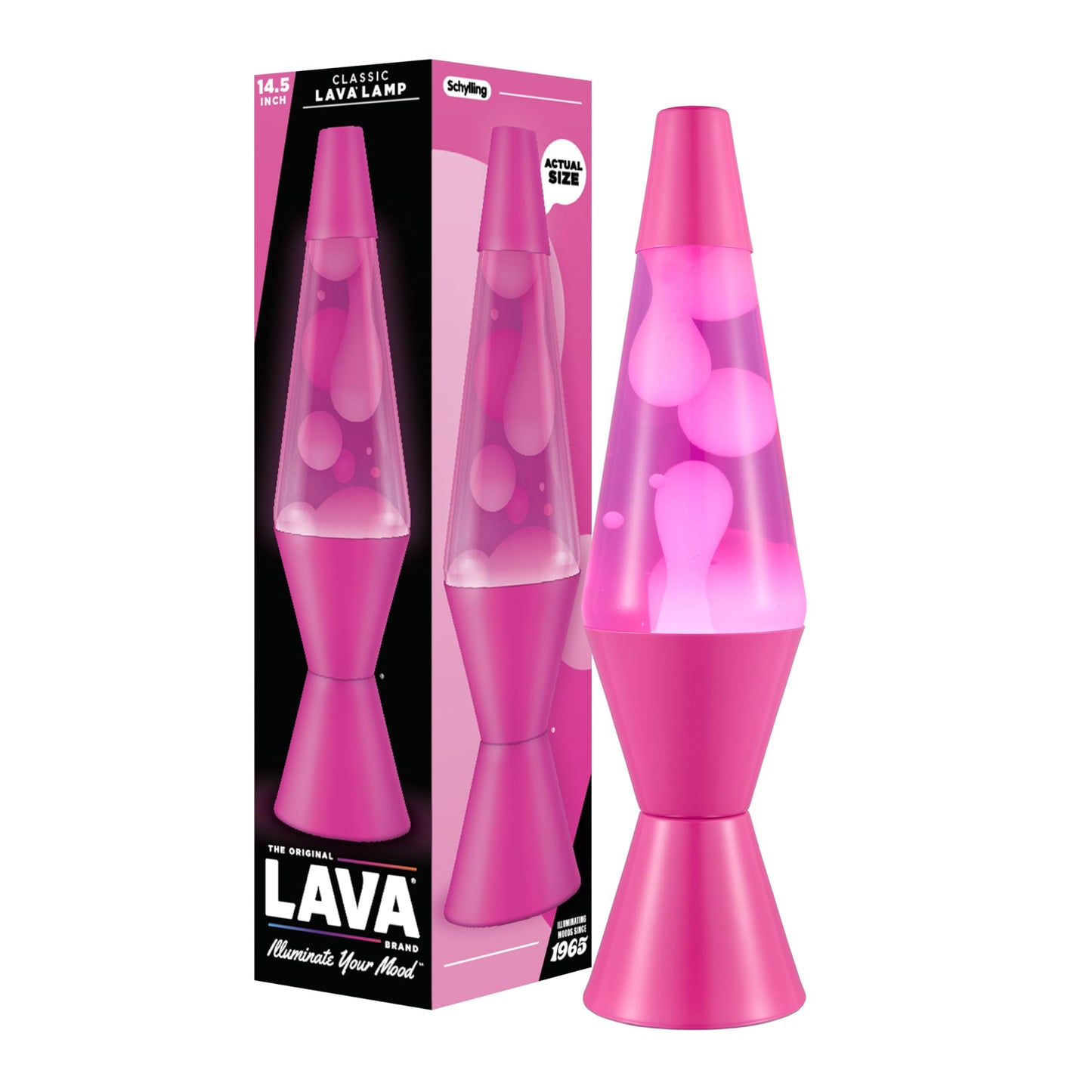 Lava The Original Lamp - New 14.5" Wild Pink – Classic Liquid Motion Lamp - White Wax and Pink Liquid - Item #2361 (Amazon Exclusive)