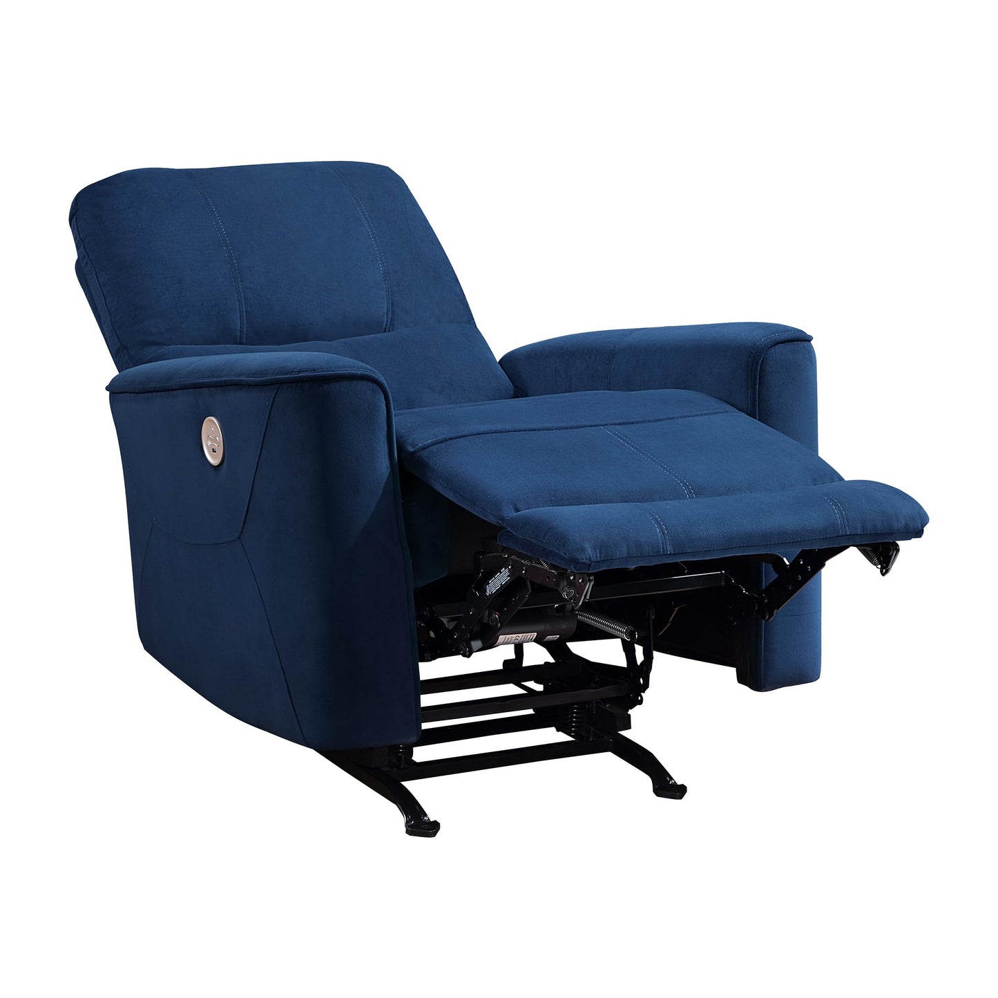 Lexicon Power Recliner Chair Living Room Velvet Reclining Sofa Chair, Home Theater Seating, Power Rocker Recliner Sofa Chair for Living Room/Office/Apartment, Navy