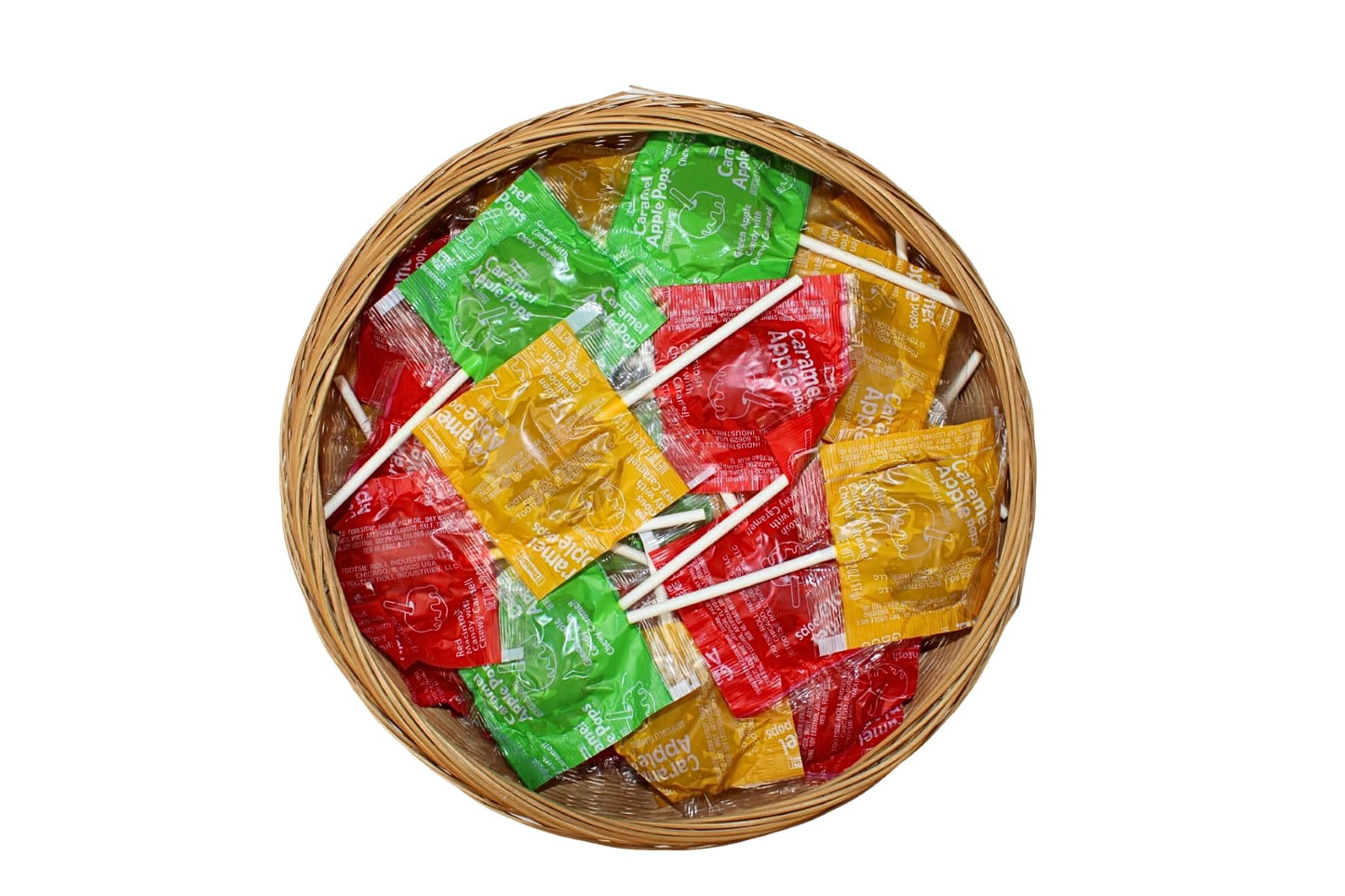 Assorted Caramel Apple Lollipops, Delicious Fall Flavored Caramel Apple Suckers Bulk, by Queen City Candy Cave (1 Pound)