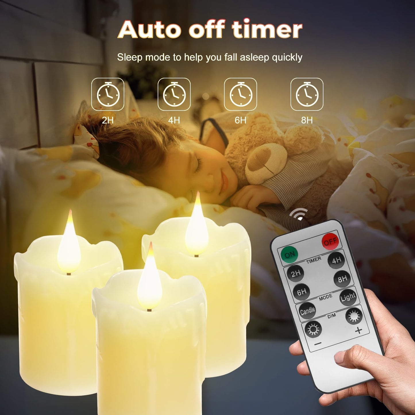 6 PCS Real Wax Rechargeable Flameless Warm White LED Candles,Remote Control,D2 x H4”,Brightness Adjustable Flickering Battery Operated Tea Lights Candles with timer,for Christmas,Home,Halloween Decor