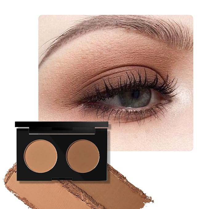 KYDA 2 Color Eyeshadow Palette, Taupe Brown and Matte Nude Eyeshadow Powder, Highly Pigment, Soft and Blendable Makeup for Daily Look -03
