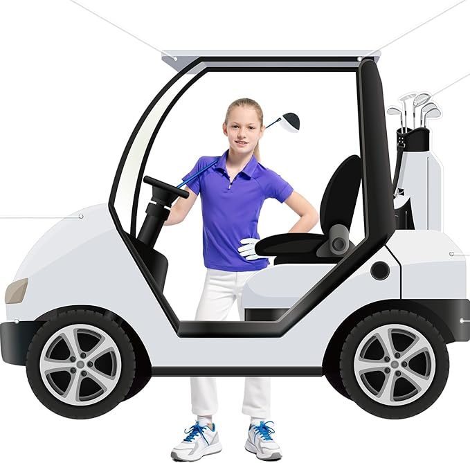 Golf Theme Party Decoration Golf Cart Shaped Photo Backdrop Let’s Par-Tee Theme Photo Booth Props Hanging Banner for Kids ...
