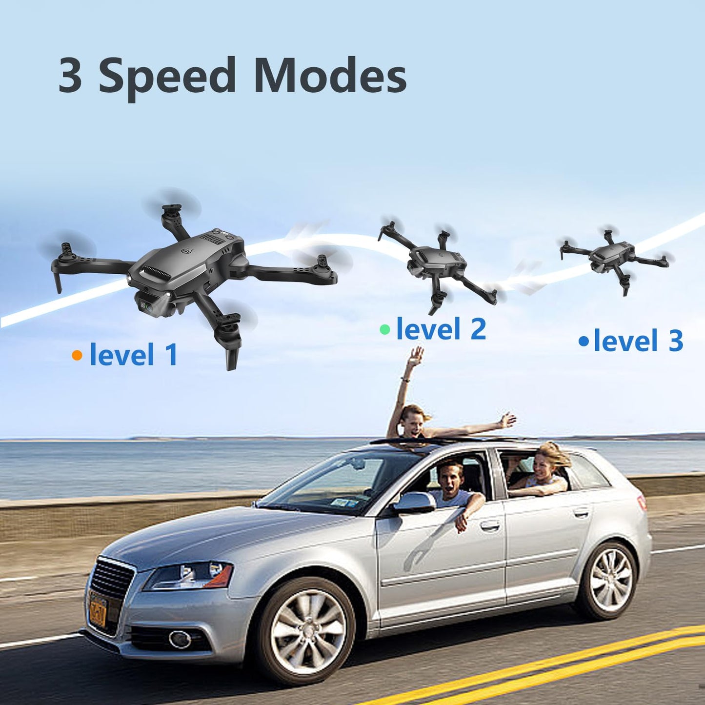 Jiakora Mini Drone for Kids with 1080P HD FPV Camera,Foldable Remote Control Quadcopter Toys with App FPV Video,Altitude Hold, Gravity Control, 2 Batteries,Gifts for Boys Girls,Black