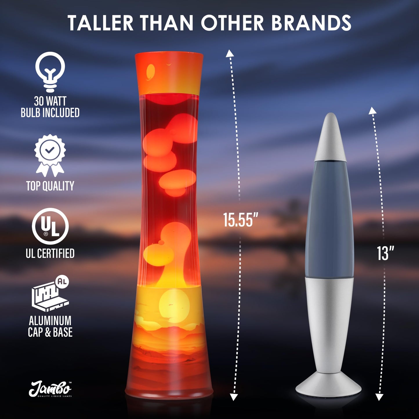 JAMBO 15.5" The Upgraded Motion Lamp, Sunset Decal Motion Light, Beautiful Home Decor, Living Room Bedroom Lamp, Relaxing Nightlight for Teens, Kids & Adults
