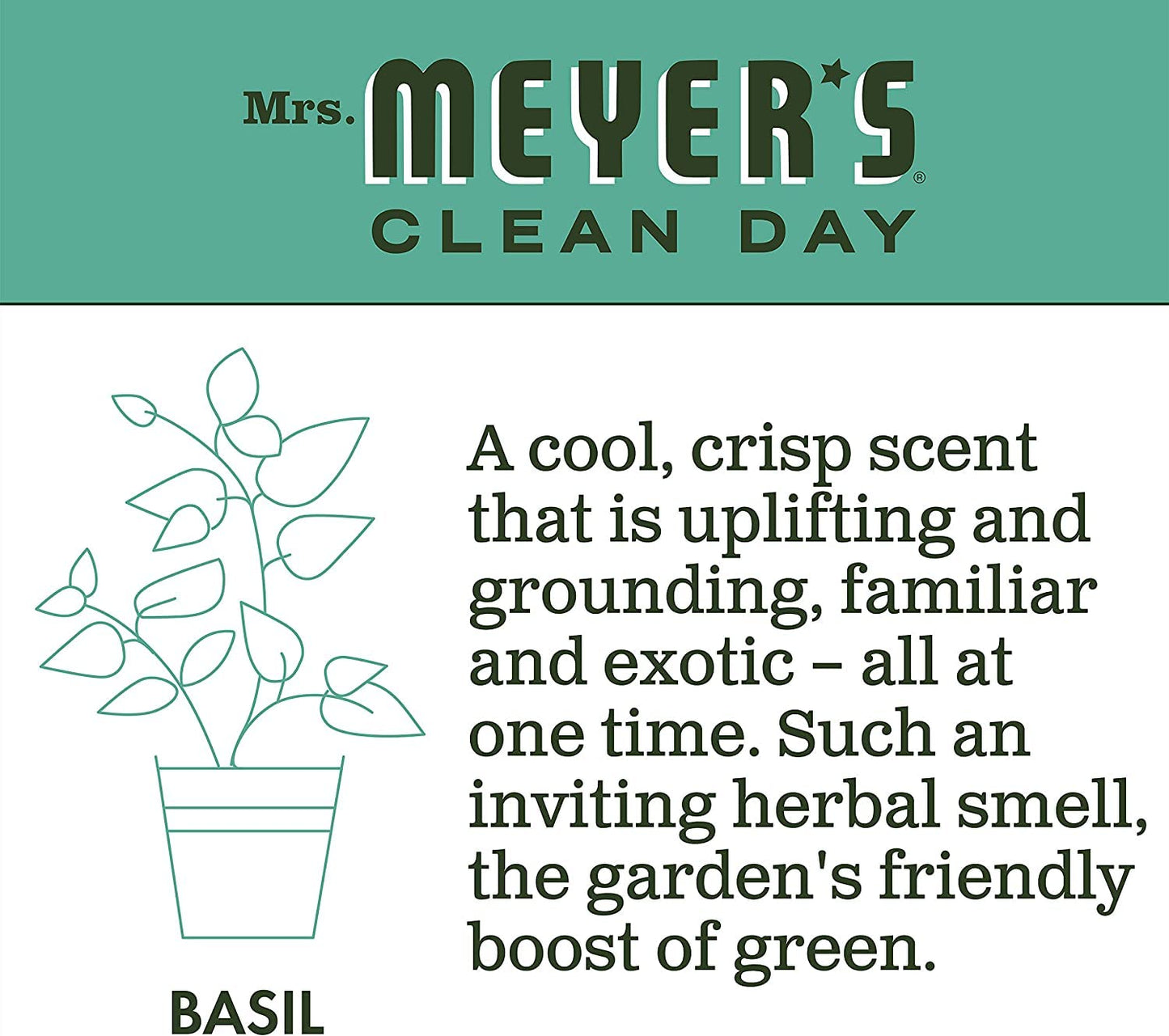 MRS. MEYER'S CLEAN DAY Basil Hand Soap and Refill Variety Pack, 12.5 oz & 33 oz. (Pack of 2)