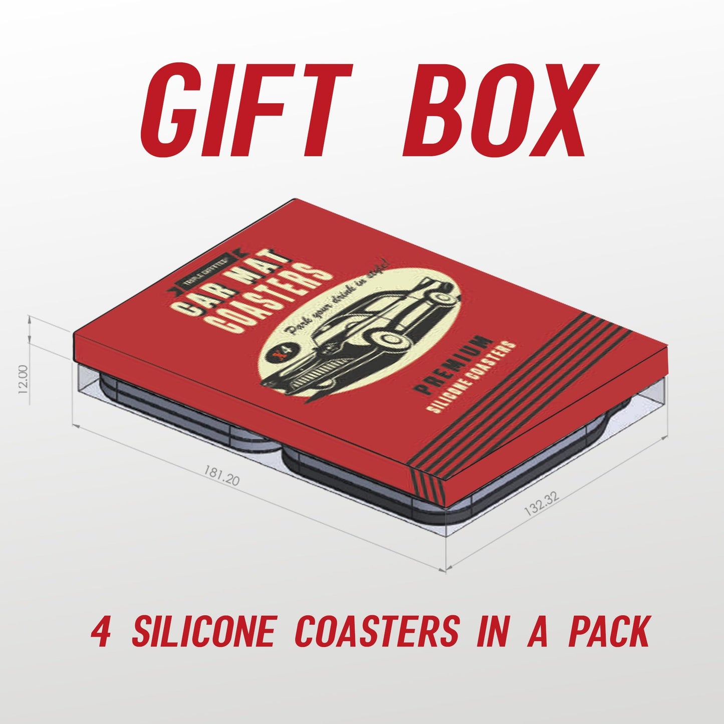 Triple Gifffted Silicone Drink Coasters, Funny Gag Novelty Car Enthusiasts Lovers Gifts for Men Him Ideas,Mechanic Guy Man Cave Garage,Brother,Son,Dad,Birthday Christmas Stocking Stuffer,Dirty Santa