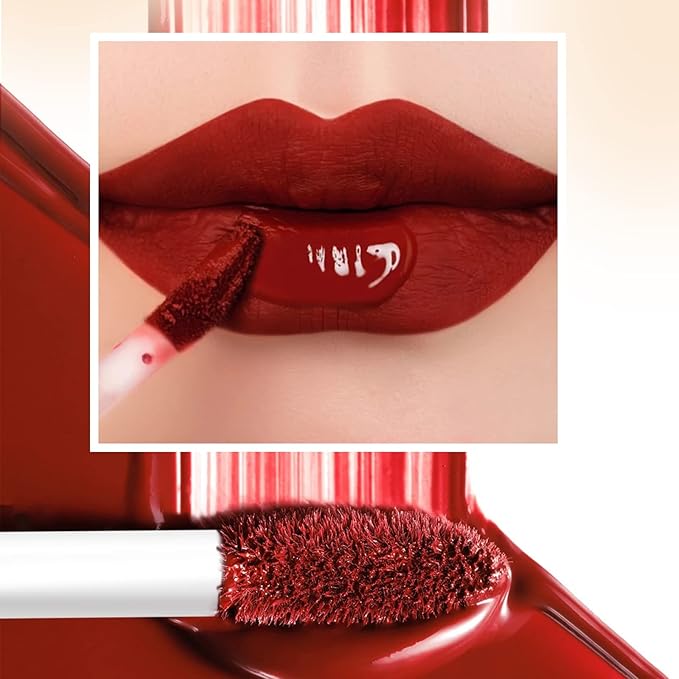 12Pcs Nude Matte Liquid Lipstick Set, Waterproof Long Lasting Non-Stick Cup Nude Brown Dark Red Lipstick 24 Hour Not Fade Matte Lipstick Professional Lip Gloss Makeup Christmas Gifts for Women (Set C)
