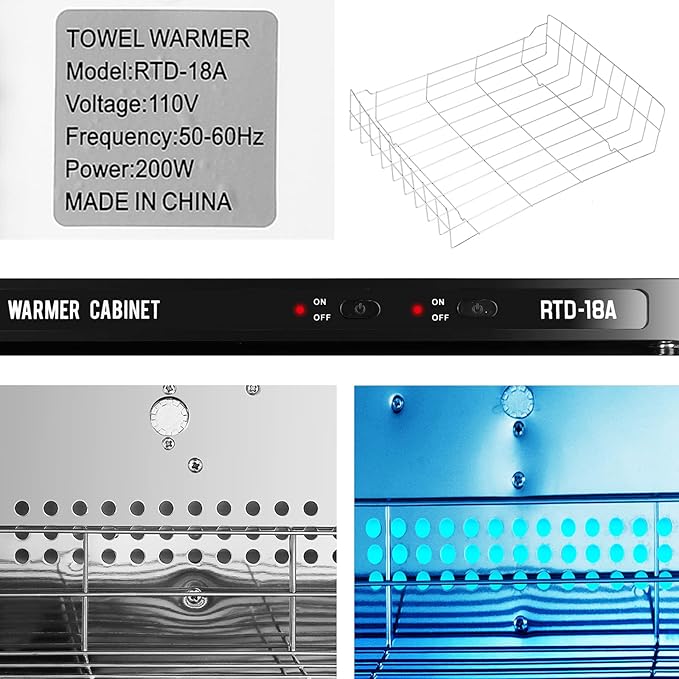 Artist hand Hot Towel Warmer Cabinet, 18L Large Capacity Spa Hot Towel Warmer Fast Heating Stainless Steel Cabinet for Bathroom, Spa Esthetician, Salon, Facial, and Family Use (18L, Black)