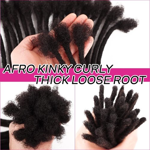 Orientdreads 100% Loc Extensions Human Hair, 8Inch 0.6cm 40 Strands Handmade Dreadlock Extensions for Men Women Kids (#Natural Black)