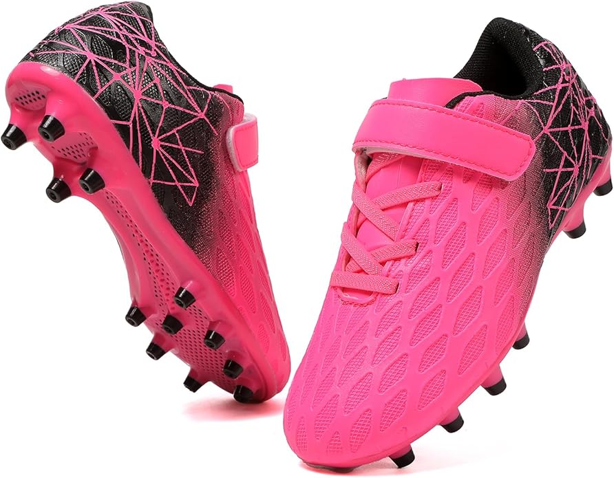 Skerxut Soccer Cleats, Kids Firm Ground Football Shoes, Boys Girls Athletic Outdoor