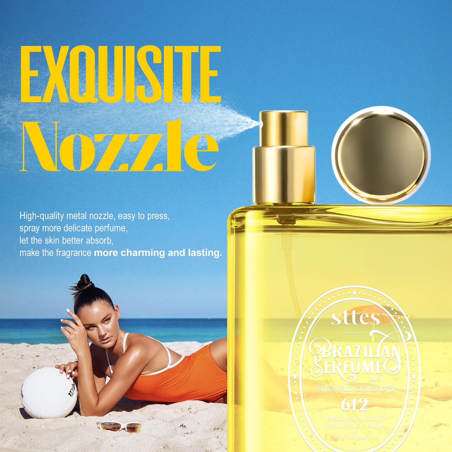 Sttes Perfume 612#（PASSION FRUIT COCONUT WATER） - Eau De Perfume 100ml (3.4fl Oz) Flower Fruit Gourmet tune (PASSION FRUIT +COCONUT +vanilla)