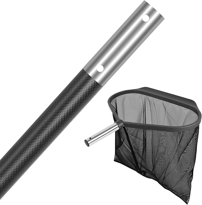 Carbon Fiber Pool Pole with Heavy Duty Pool Net Skimmer