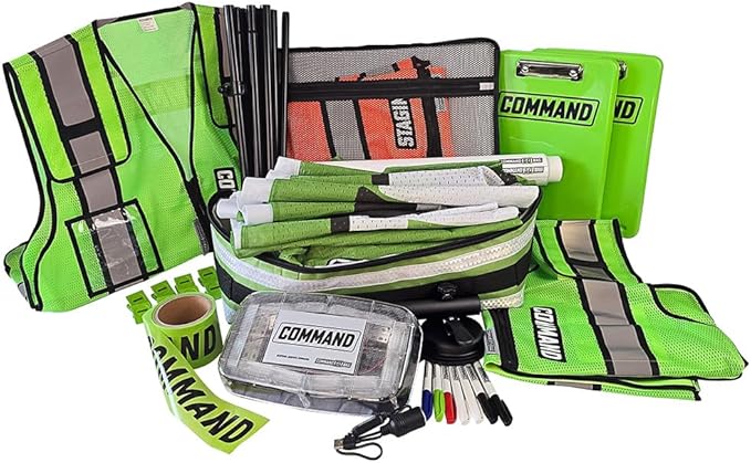 COMMAND GOBAG Incident Command Kit Rapid Deployment with Vests, Flag Banner, Strobe Light, Whiteboards & Accessories, Esse...
