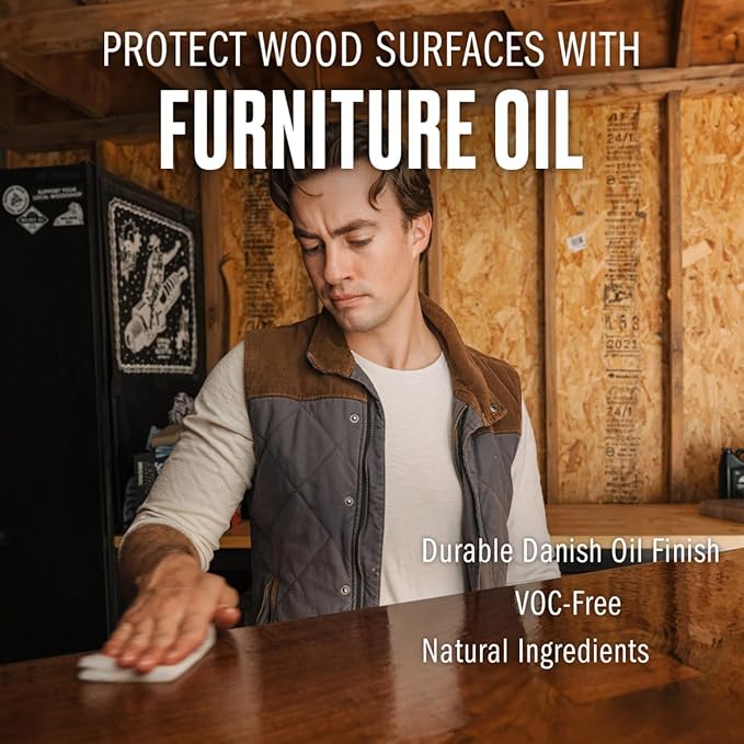 Walrus Oil - Furniture Oil, 100% Natural. Finish, Restore, and Protect Wood. VOC-Free, 8oz Bottle