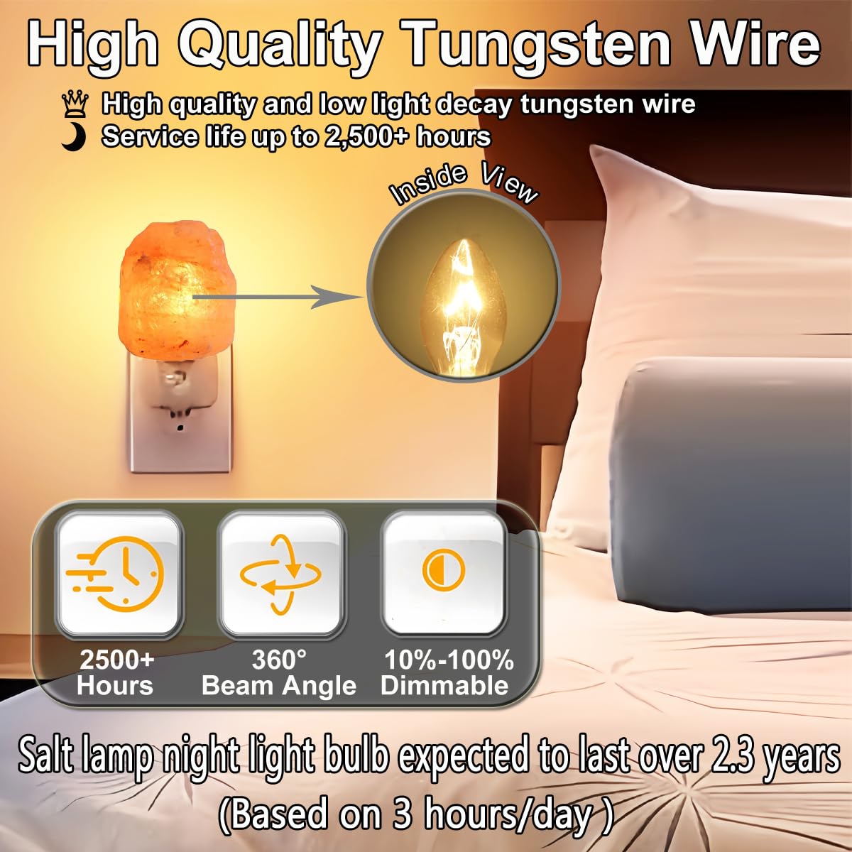 ZwwYvv Night Light Bulbs,E12 Candelabra Base,4 Watt/C7/120V Decorative Bulb,Warm White,6 Pack