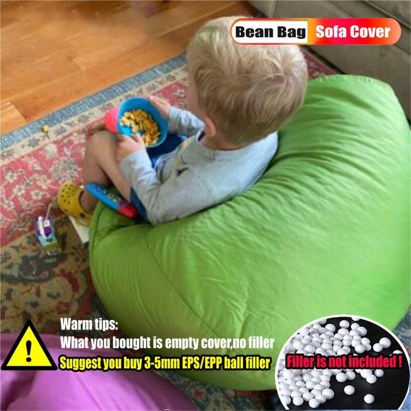 SXBCyan Outdoor Waterproof Bean Bag No Filler Bean Bag Chair, Bean Bag Sofa, Outdoor Bean Bag Garden Beach Swimming Pool Floating Beanbag Pouf Chair Kids Adults(Purple,S-D70cm-cover)