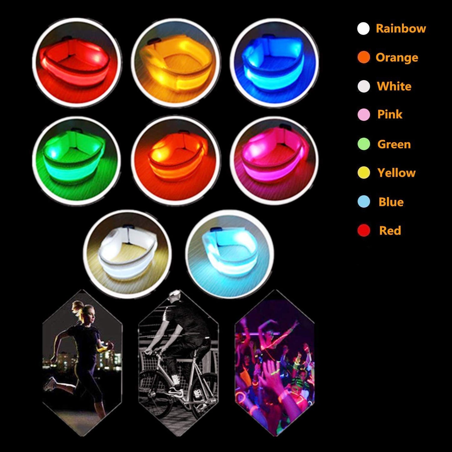 KIRALUMI 8 PCS LED Glow Bracelets, Light Up Bracelets for Kids Adults - Glow in The Dark Party Bracelets Favors Supplies for Christmas, Concerts, Festivals, Game Prizes, Sports, Rave Accessories.