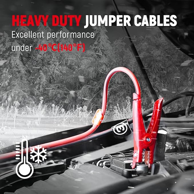 TOPDC 6 Gauge 16 Feet Jumper Cables for Car, SUV and Trucks Battery, Heavy Duty Automotive Booster Cables for Jump Starting Dead or Weak Batteries with Carry Bag, (TD-P0616)