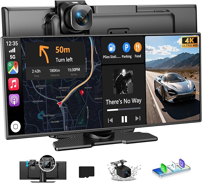 Carplay Screen for Car 11.5" Largest HD Screen for Carplay & Android Auto Car Stereo with 4K Dash Cam 1080P Backup Camera,...