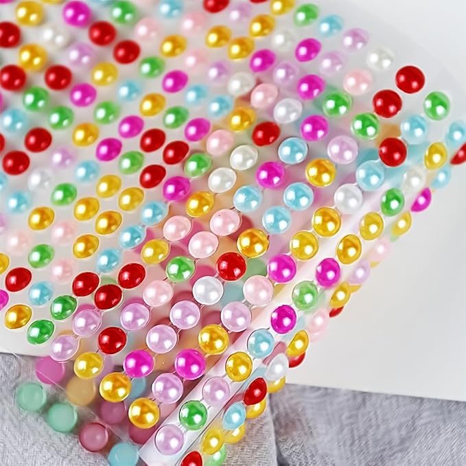 Pearl Gem Rhinestones Stickers 3/4/5/6mm - Self Adhesive Face, Body, Crafts & Makeup - 3090PCS