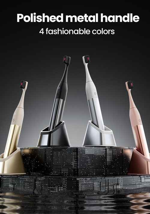 Allegro Luxury Premium Polished Metal Sonic Toothbrush M1,Gunmetal Grey