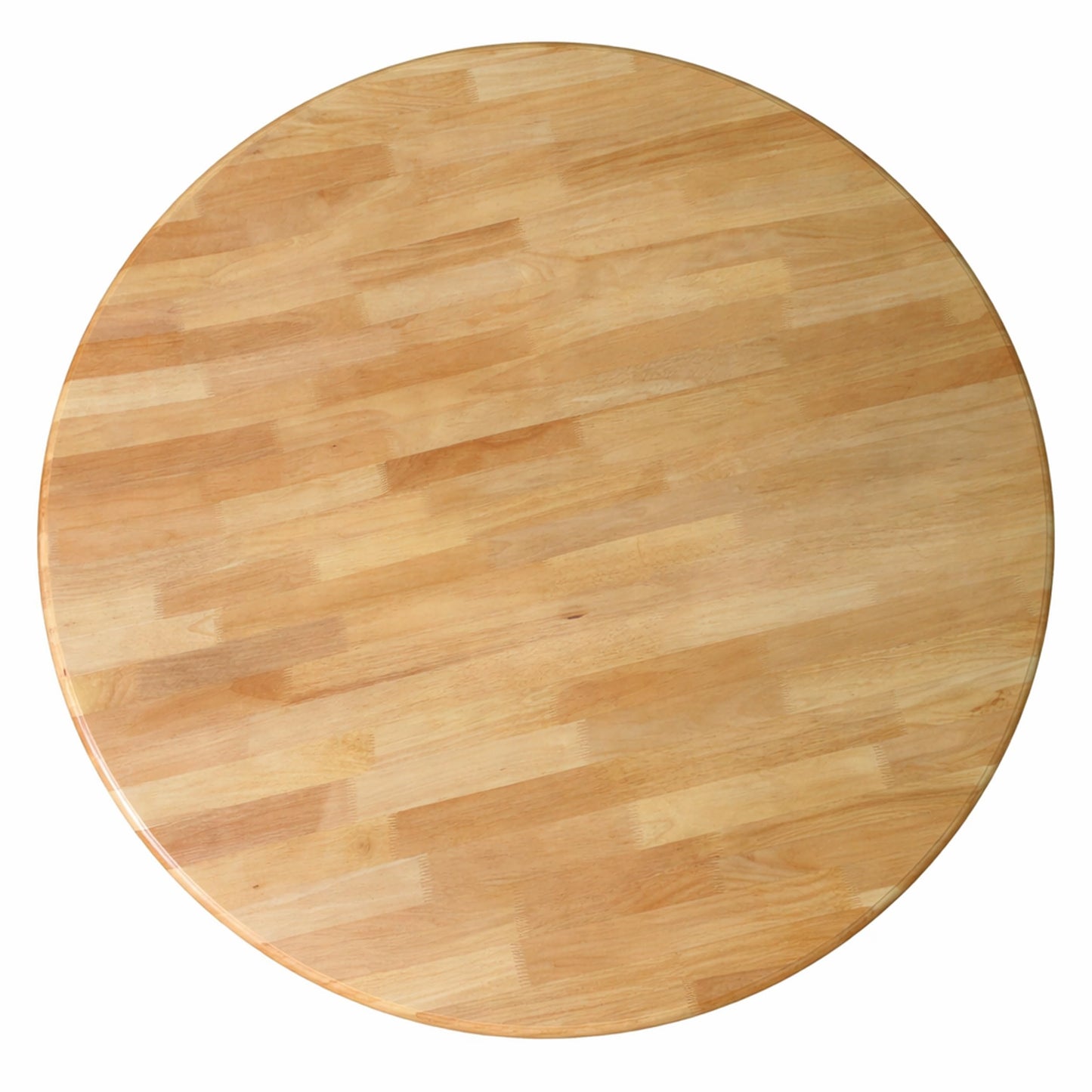 Modern 47 Inch Round Dining Table, Natural Wood Finish Solid Rubberwood