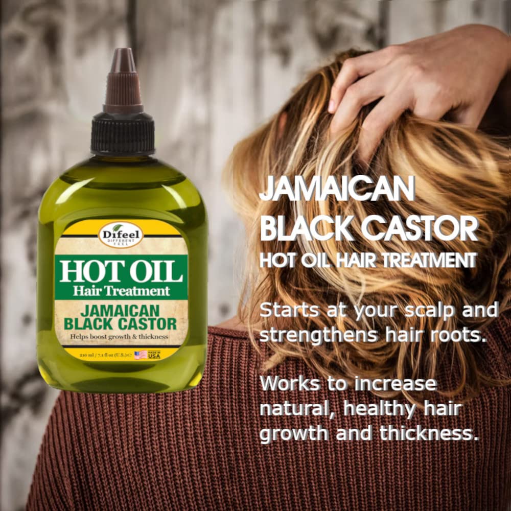 Difeel Jamaican Black Castor Hot Oil Treatment 7.1 oz. - Deep Conditioning Treatment made with Natural Castor oil for Hair Growt