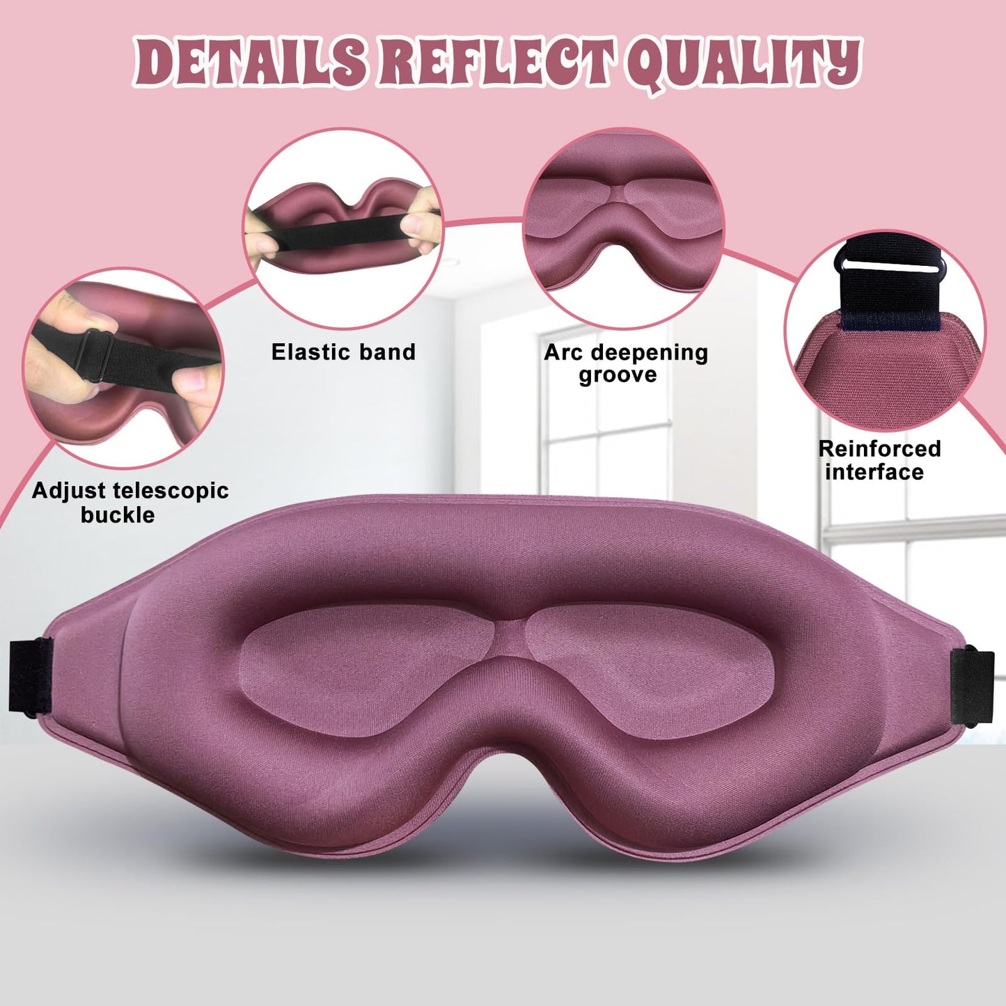 Clbxzwc 3D Advanced Eye Mask for Sleeping，Ultra Delicate Soft Skin Friendly Eye mask，100% Blackout Sleep Eye Mask for Sleep, Eyelash Extension Sleep mask