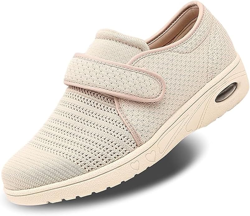 Womens Diabetic Walking Shoes Adjustable Outdoor Sneakers Recovery Easy On Off Strap Wide Width Slippers Comfort for Senio...