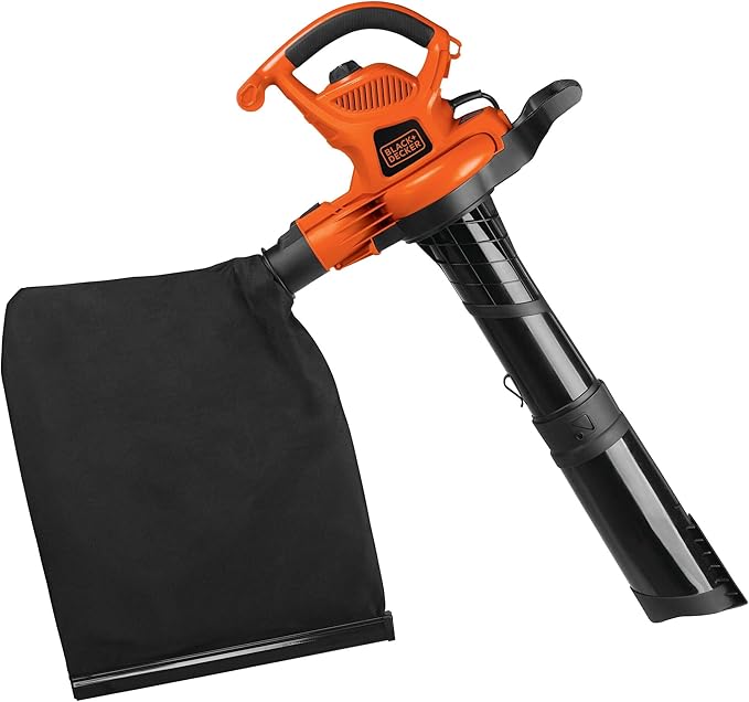 BLACK+DECKER 3-in-1 Electric Leaf Blower, Leaf Vacuum/Mulcher, Corded, 12-Amp (BV6600)