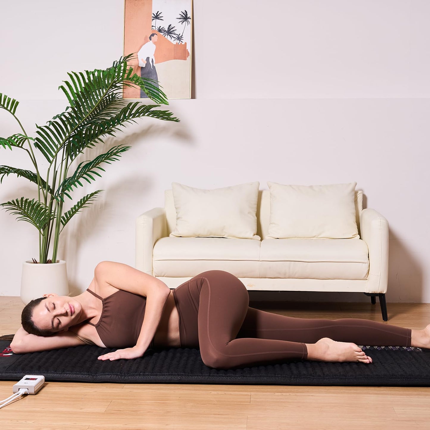 iReviKit Amethyst Infrared Mat Professional 75" L x 31" W - Amethyst & Tourmaline Heating Pad, Infrared Mat Full Body, Deep FIR Heating, Negative Ion Therapy, Bio Amethyst Mat with Auto Shut Off