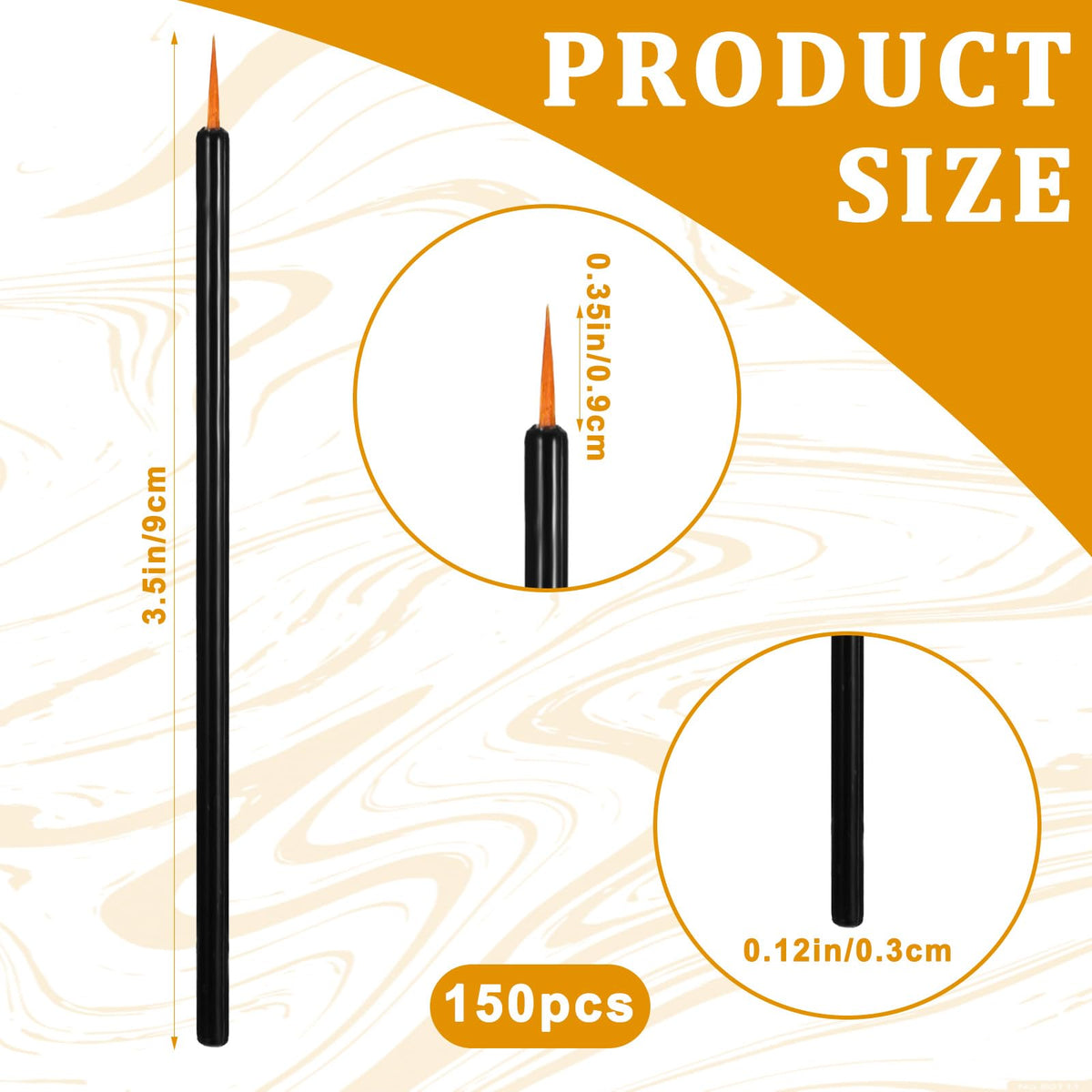 150 Pcs Disposable Eyeliner Brush Set Ultra-fine Point Eye Liner Applicator Cosmetic Eyelash Brush Wands Applicator Black Makeup
