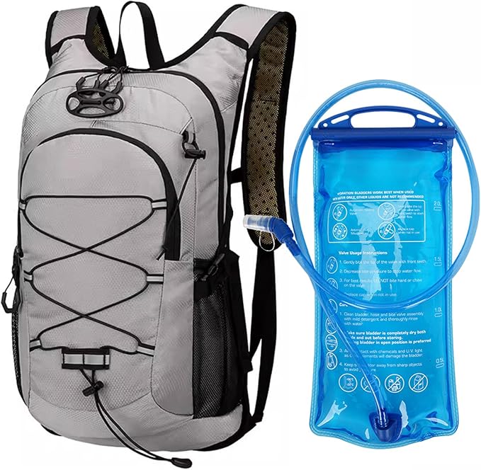 Outdoor Hydration Pack with 2L Water Bladder,Lightweight Running Backpack,Large Capacity Cycling Backpack,Daypack for Hiki...