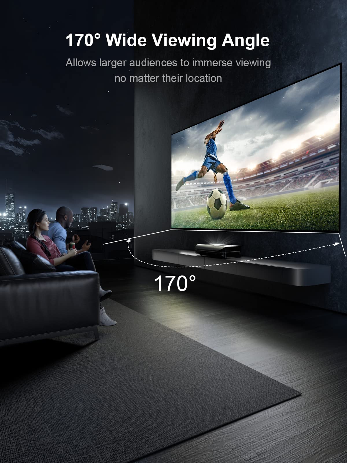 AWOL VISION 135-inch Projector Screen Fixed Frame, 1.3 dB Peak Gain, The Perfect Combo with LTV-2500, 80% Picture Quality Improved, 4K / 8K Ultra HD, Active 3D Wall Mount Projector Screen, MW-135
