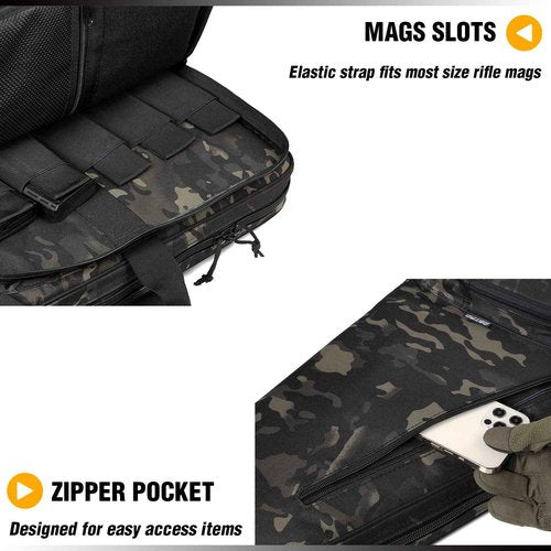 DBTAC Tactical Single Rifle Bag + Siffen Pistol Case (Black Camo)