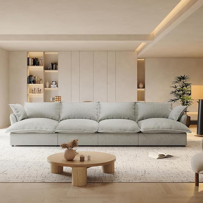 Intuition Decor Cloud Modular Sectional Sofa,Down Filled Sectional Sofa Comfort Comfy Sofa Couch with Cushion Covers Removable Extra Deep Seats,Couch for Living Room Apartment Office