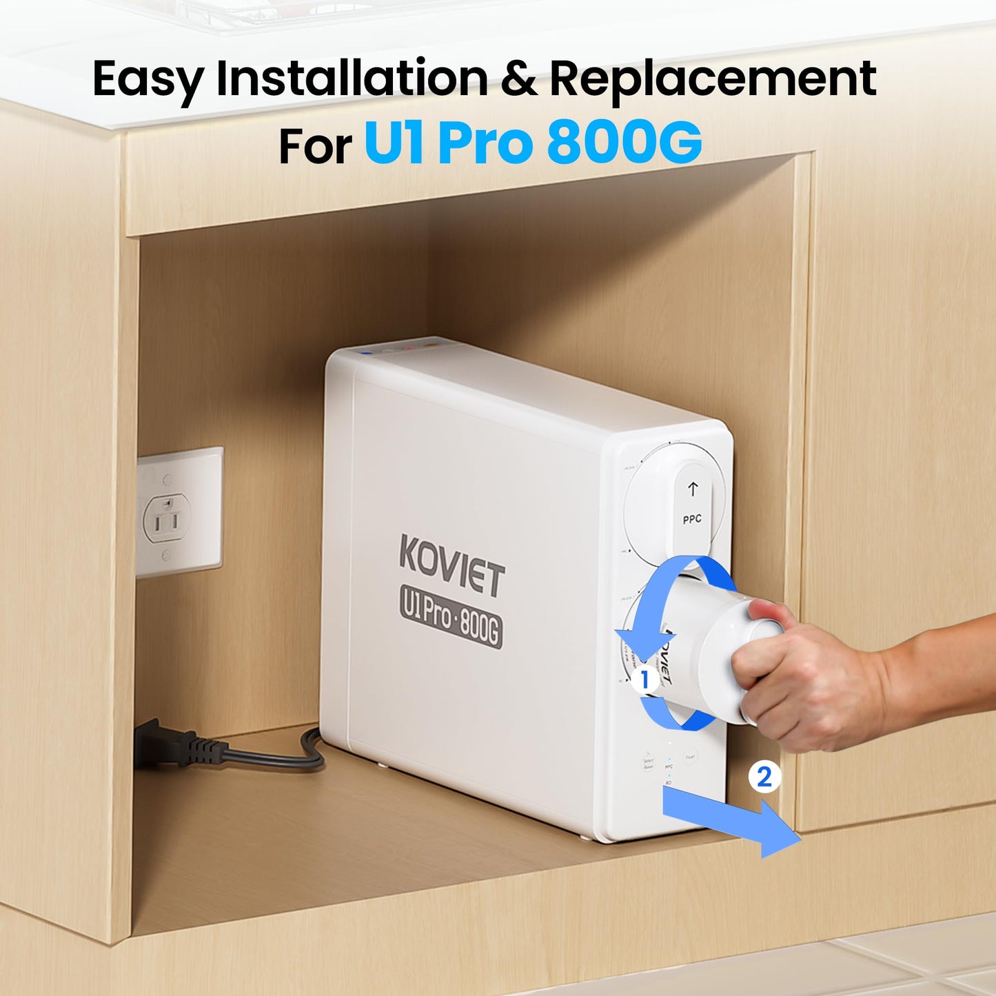 KOVIET U1 Pro 800-RO Filter, Replacement For U1 Pro Reverse Osmosis System, 3-Year Lifetime, Reduces PFAS