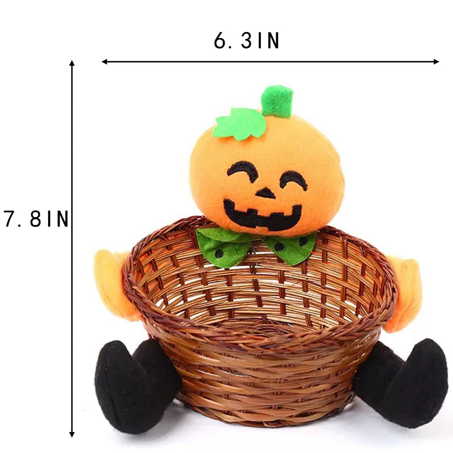 Handwoven Easter Halloween Candy Storage Basket, for Halloween Decoration indoor supplies tray pumpkin,Table Home Office Table Shelf Decor
