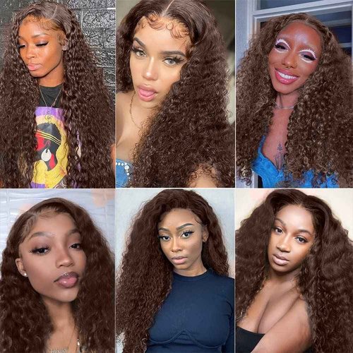 Habiliana Bundles Human Hair 22 24 26 Inch Deep Wave Dark Brown 4 Human Hair Bundles 11A Unprocessed Brazilian Virgin Quick Weave Hair Extensions for Black Women